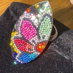 Colorful Beaded Statement Ring